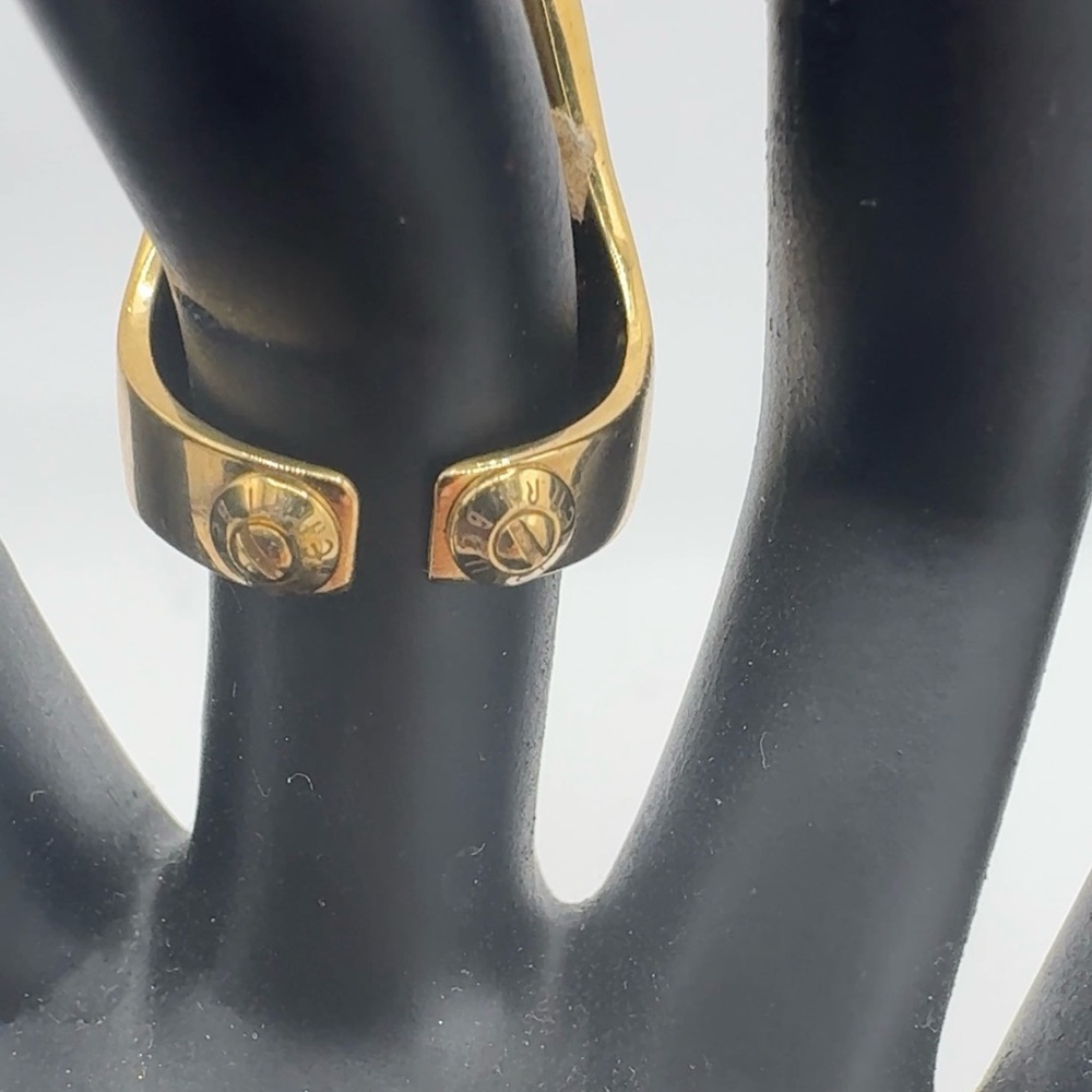 Henri Bendel Tribal Dark Grey Rocks and Gold Ring Size 5.75 - Picture 8 of 10